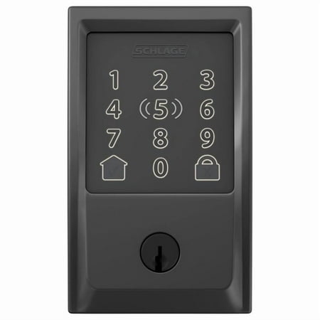 Schlage BE499WBVCEN622 Encode Plus Smart WiFi Deadbolt Lock, Century Trim, Matte Black - Quantity 1