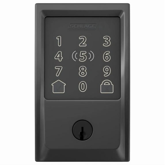 Schlage BE499WBVCEN622 Encode Plus Smart WiFi Deadbolt Lock, Century Trim, Matte Black - Quantity 1