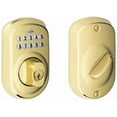 thumbnail image 1 of Schlage Be365-Ply Plymouth Electronic Keypad Single Cylinder Deadbolt - Brass, 1 of 7