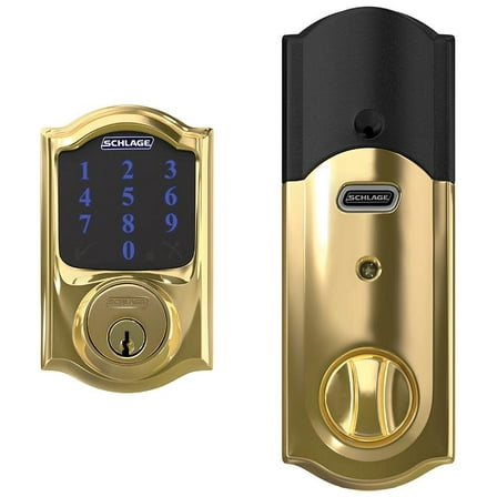 Schlage Be469nx-Cam Connect Camelot Touchscreen Electronic Deadbolt - Brass
