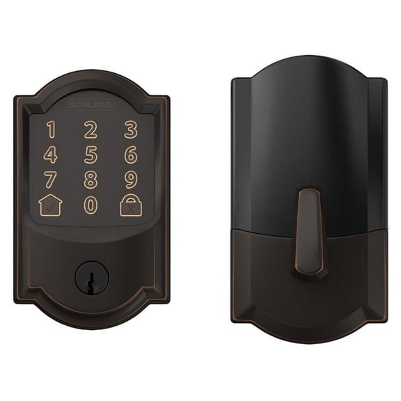 Schlage Be489wb-Cam Encode Wifi Enabled Electronic Keypad Deadbolt - Bronze