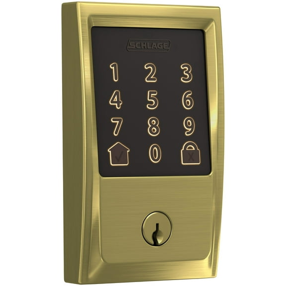 Schlage Be489wb-Cen Encode Wifi Enabled Electronic Keypad Deadbolt - Brass