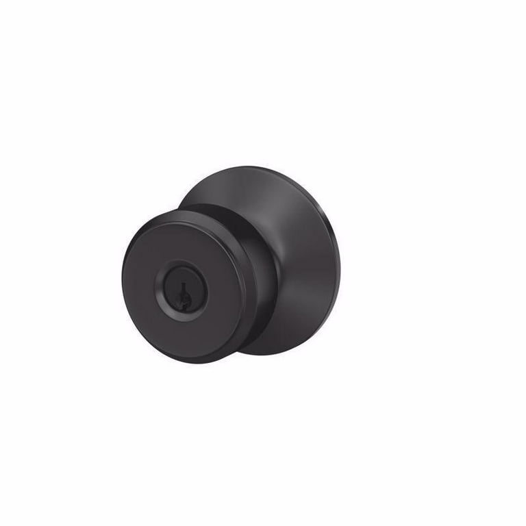 Schlage Bowery Matte Black Entry Knob ANSI Grade 1 1.75 in. Schlage Bowery Matte Black Entry Knob ANSI Grade 1 1.75 in.