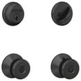 thumbnail image 1 of Schlage Bowery Matte Black Steel Entry Knob and Single Cylinder Deadbolt, 1 of 3