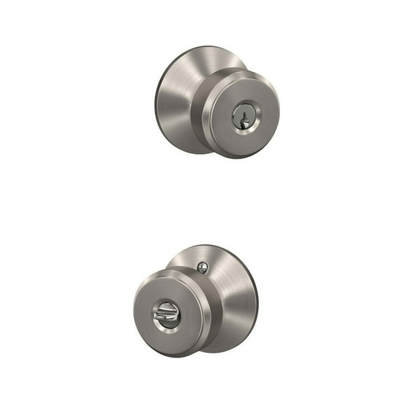 Schlage Bowery Satin Nickel Entry Knobs Grade 1 1-3/8 in.