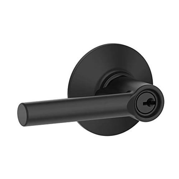 Schlage Broadway Matte Black Keyed Entry Lever 1-3/4 in.