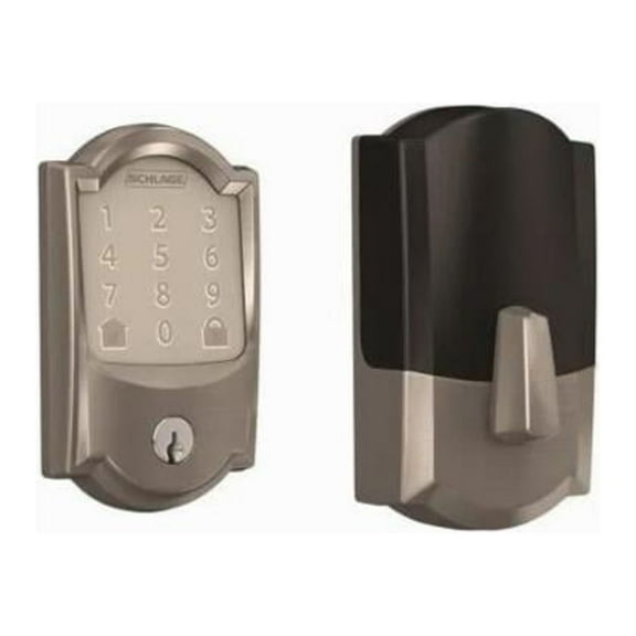 Schlage Camelot Satin Nickel Encode Wi-Fi Smart Door Lock with Alarm