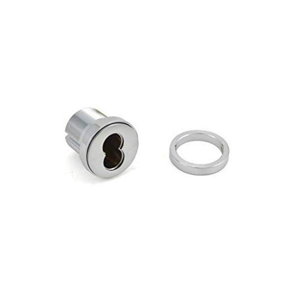 Schlage Commercial 80101625 Small Format Interchangeable Core Mortise Cylinder with L Cam; Compression Ring; and 1/4" Blocking Ring Bright Chrome Finish