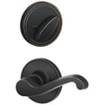 thumbnail image 1 of Schlage Dexter 1-3/8-in to 1-3/4-in Aged Bronze Single Cylinder Lever Entry Door Interior Handles, 1 of 2