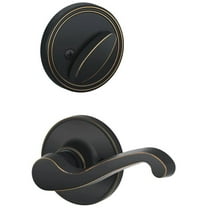 Schlage Dexter 1-3/8-in to 1-3/4-in Aged Bronze Single Cylinder Lever Entry Door Interior Handles