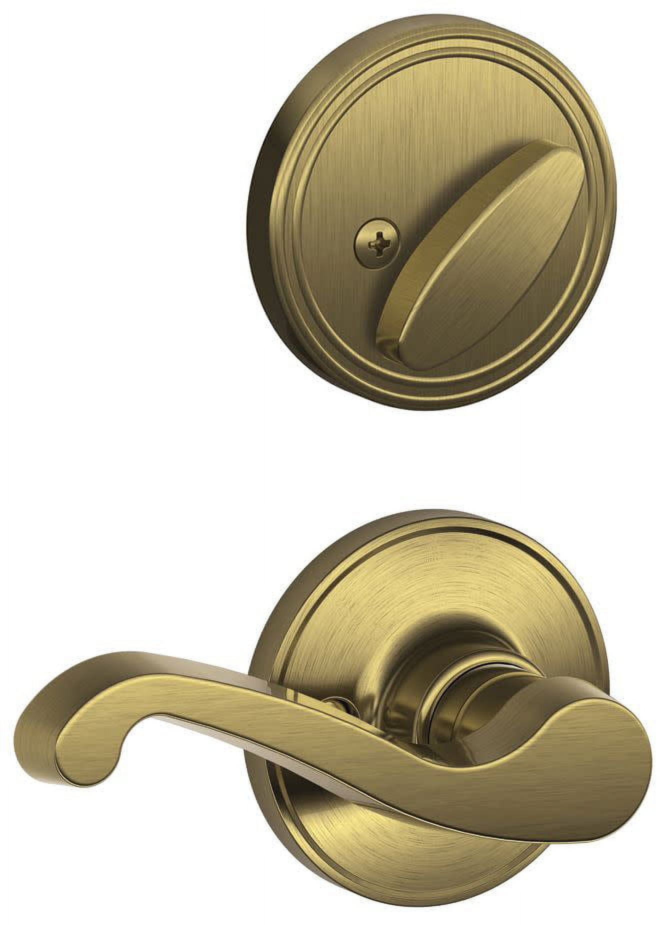 Schlage Dexter 13/8in to 13/4in Antique Brass Single Cylinder Lever