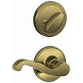 thumbnail image 1 of Schlage Dexter 1-3/8-in to 1-3/4-in Antique Brass Single Cylinder Lever Entry Door Interior Handles, 1 of 3