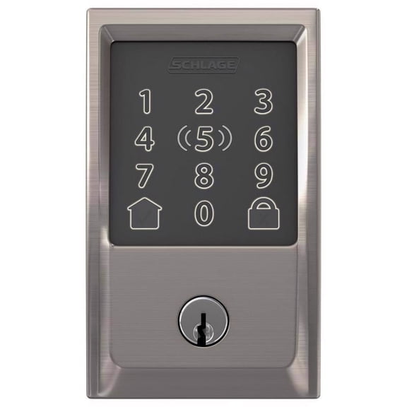 Schlage Encode Plus WiFi Deadbolt Lock with Century Trim - Satin Nickel - 1 Piece