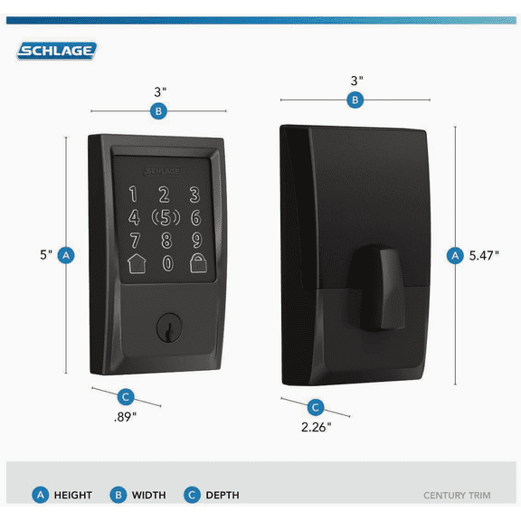 Schlage Encode Plus WiFi Enabled Electronic Deadbolt Lock - Pack of 4