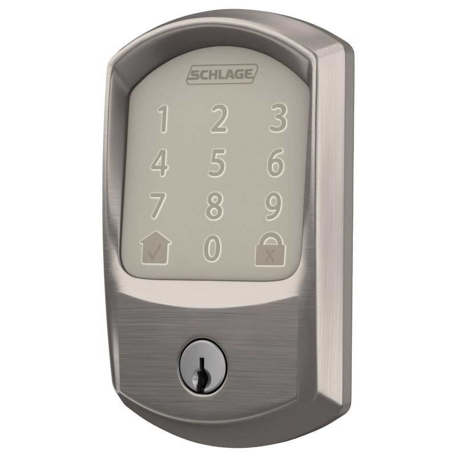 Schlage Encode Satin Nickel Metal WiFi Deadbolt with Greenwich