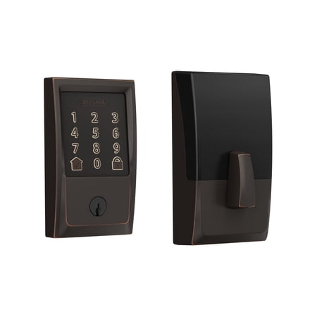 Schlage Encode Smart WiFi Deadbolt Lock for Front Door - Keyless Entry with App or Touchscreen - Works with Alexa, Hey Google, & Airbnb - Create Codes for Guests - Aged Bronze