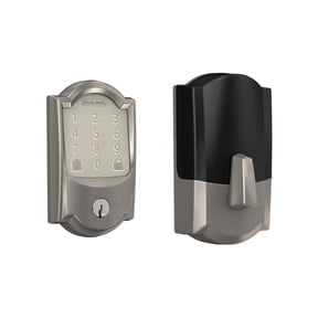 Schlage Encode Smart WiFi Deadbolt Lock for Front Door - Keyless Entry with App or Touchscreen - Works with Alexa, Hey Google, & Airbnb - Create Codes for Guests - Satin Nickel