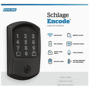 Schlage Encode WiFi Enabled Single Cylinder Electronic Deadbolt - Single Pack   Construction & DIY Use, Standard Hardware Spec