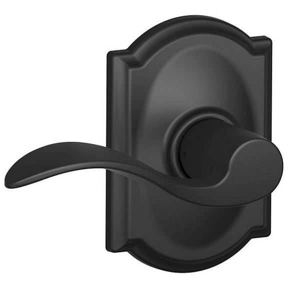 Schlage F10-Acc-Cam Accent Passage Door Lever Set - Black