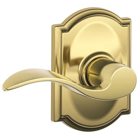 Schlage F10-Acc-Cam Accent Passage Door Lever Set - Brass