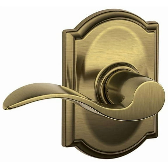 Schlage F10-Acc-Cam Accent Passage Door Lever Set - Brass