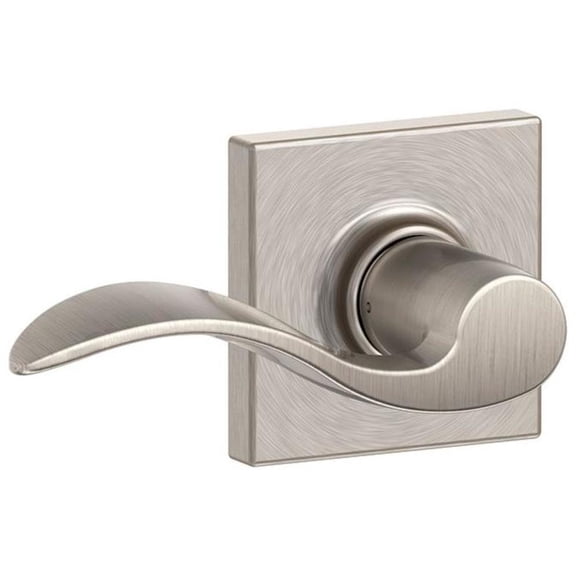 SCHLAGE Accent Lever with Collins Trim Hall and Closet Lock in Satin Nickel F10 ACC 619 COL