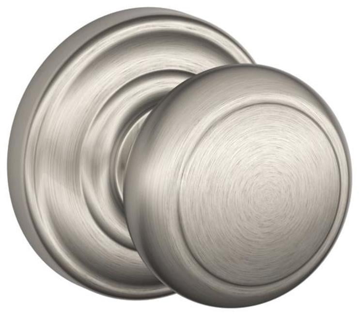 Schlage F10AND619AND Andover Passage Door Knob Set - Nickel