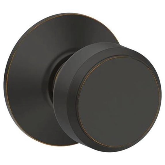 Schlage F10 BWE 716 Bowery Passage Lock Knob, Aged Bronze
