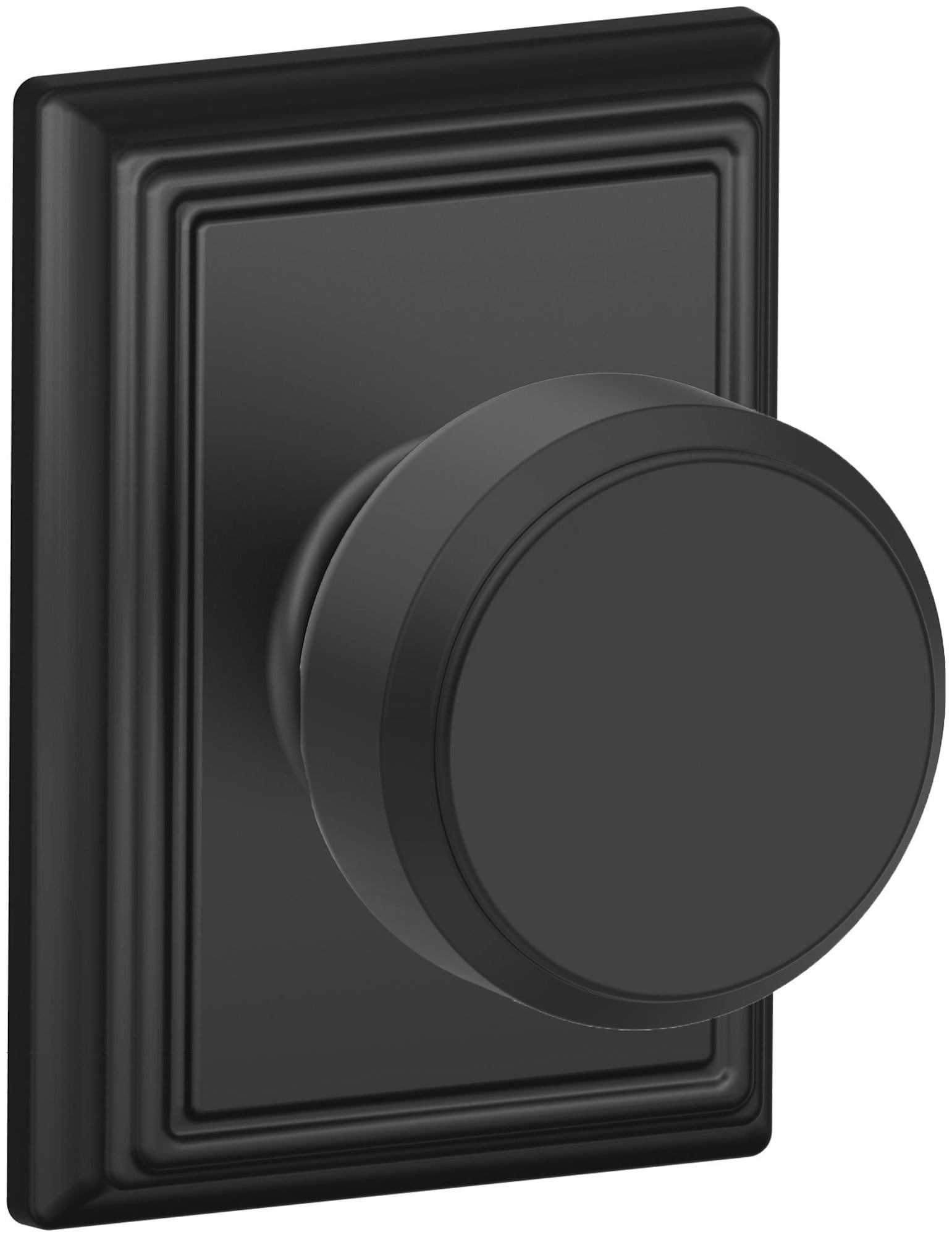 Schlage F10BWE622ADD Bowery Passage Door Knob Set - Black