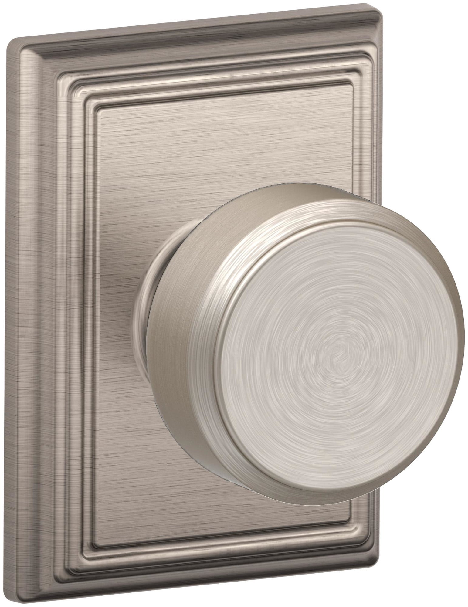 Schlage F10BWE619ADD Bowery Passage Door Knob Set - Nickel