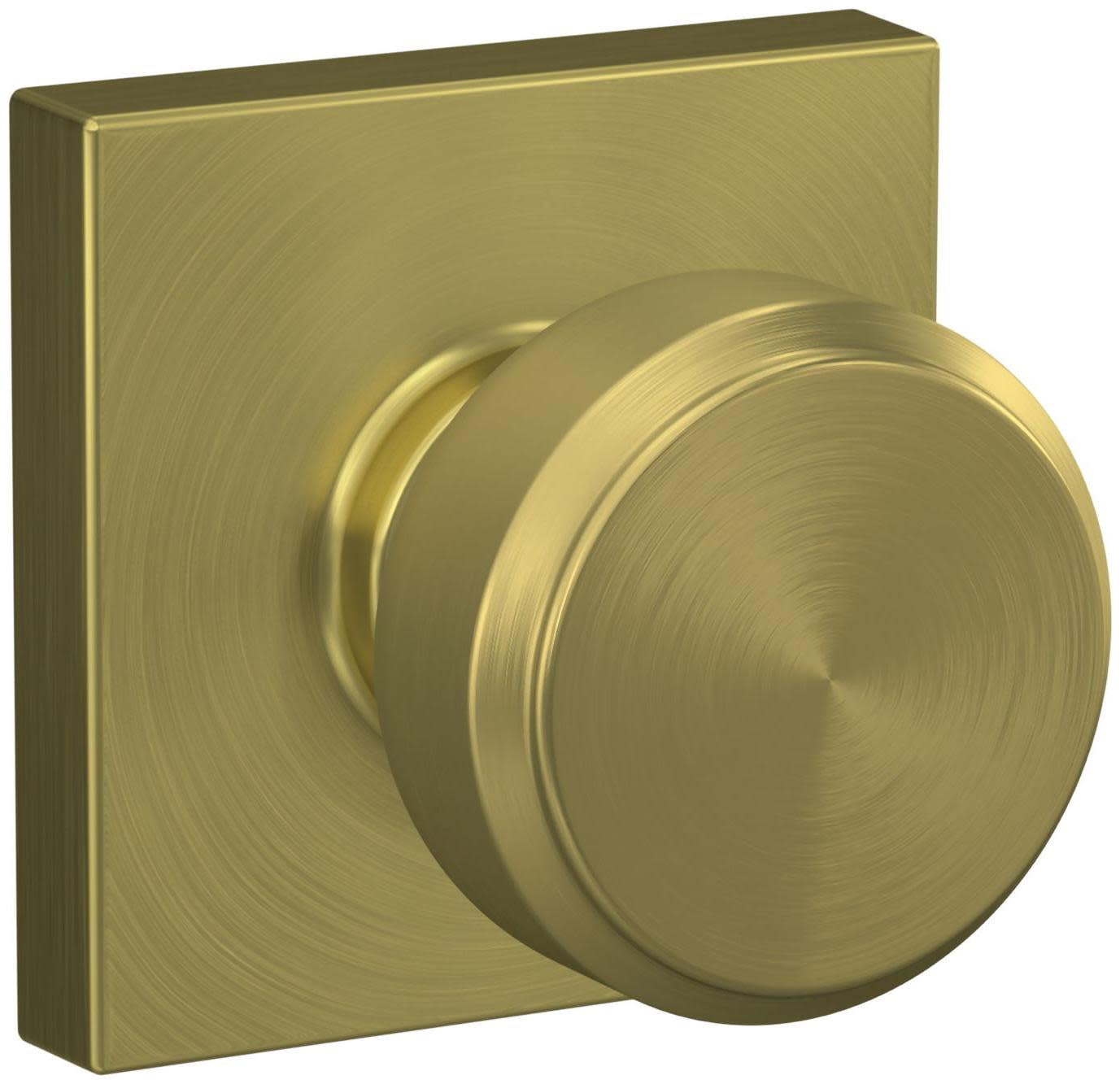 Schlage F10BWE608COL Bowery Passage Door Knob Set - Brass