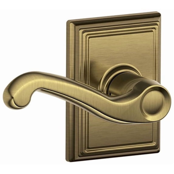 Schlage F10FLA609ADD Flair Passage Door Lever Set - Brass
