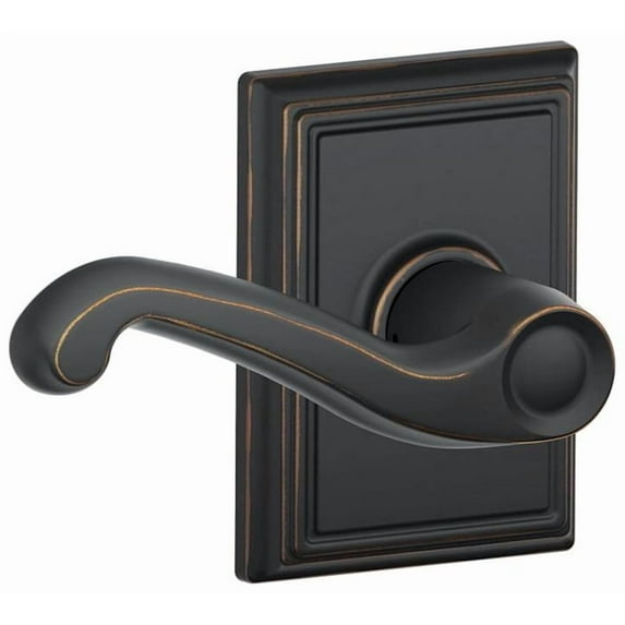 Schlage F10-Fla-Add Flair Passage Door Lever Set - Bronze