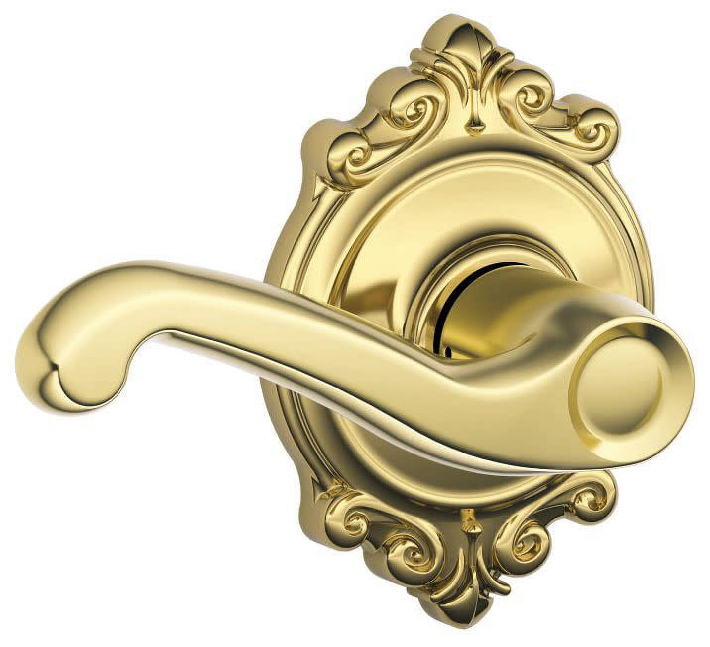 Bright Brass Traditional Flair Lever with Brookshire Trim