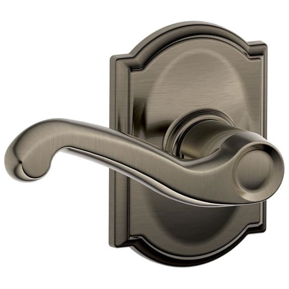 Schlage F10FLA620CAM Flair Passage Door Lever Set - Grey