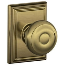 Schlage F10-Geo-Add Georgian Passage Door Knob Set - Brass