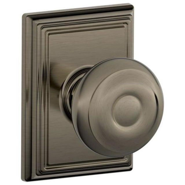 Schlage F10-Geo-Add Georgian Passage Door Knob Set - Grey