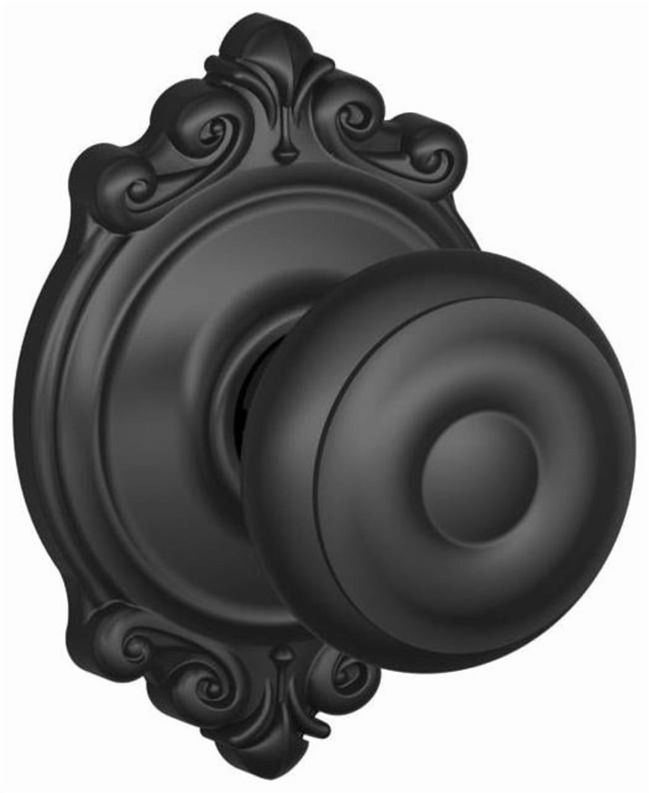 Schlage F10GEO622BRK Georgian Passage Door Knob Set - Black