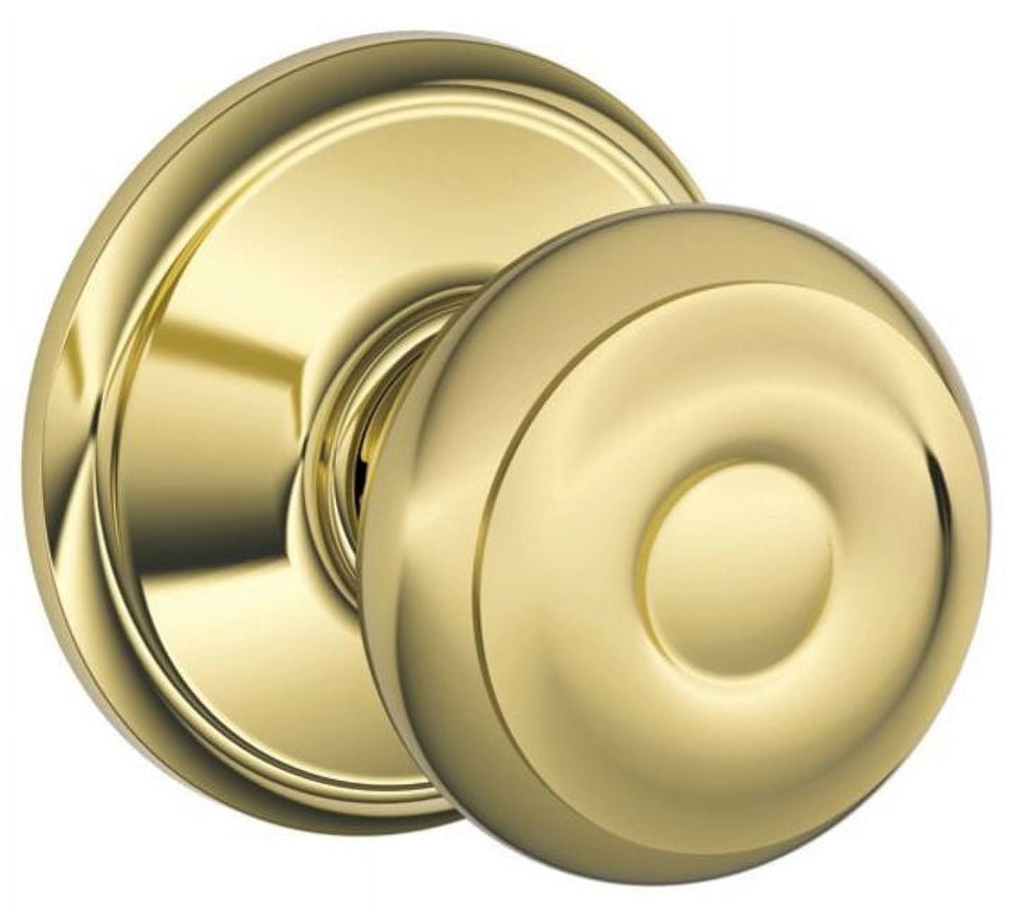 Georgian Bright Brass Passage Door Knob Set