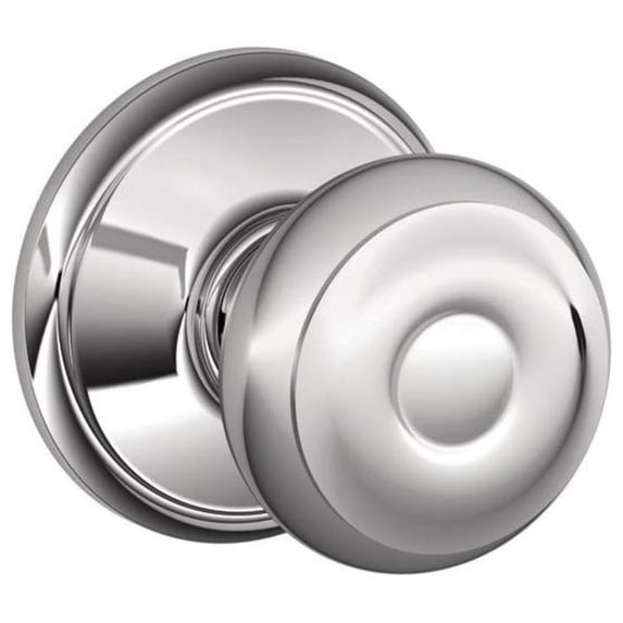 Schlage F10-Geo Georgian Passage Door Knob Set - Chrome