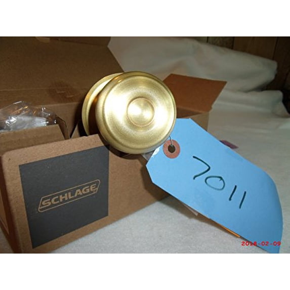 Schlage F10 Georgian Passage Lock with 16080 Latch 10027 Strike Satin Brass Finish