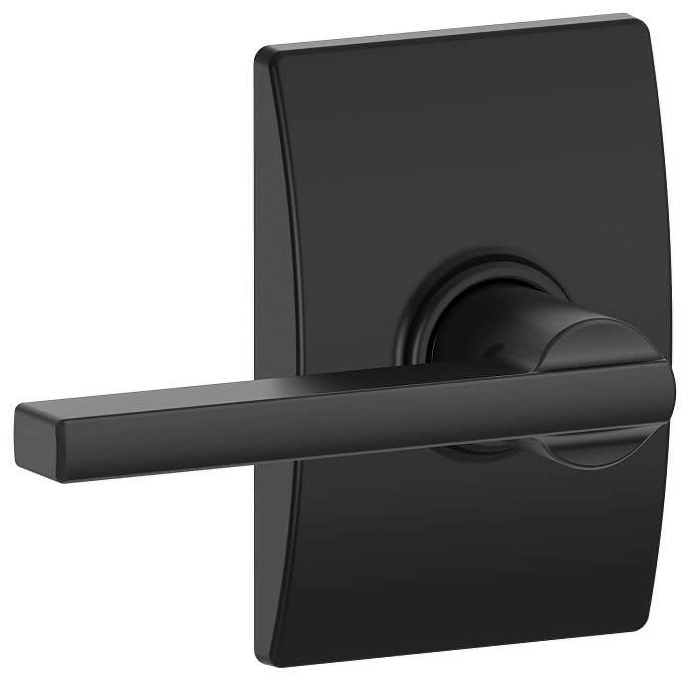 Matte Black Latitude Passage Door Lever with Century Trim