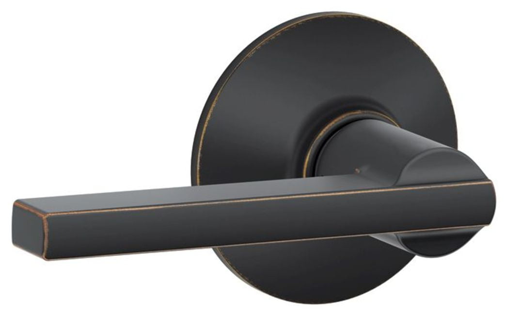 Schlage Latitude Aged Bronze Passage Door Lever for Interior Use