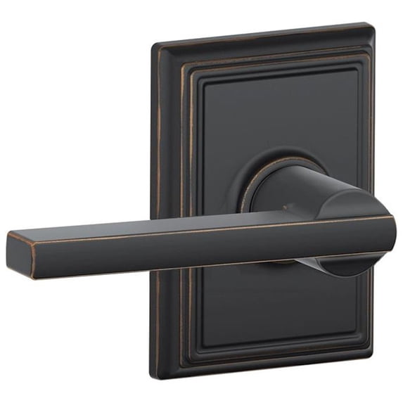 Schlage F10LAT716ADD Latitude Reversible Passage Door Lever Set - Bronze