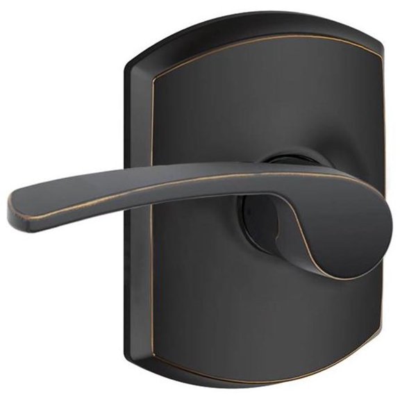 Schlage F10-Mer-Grw Merano Passage Door Lever Set - Bronze