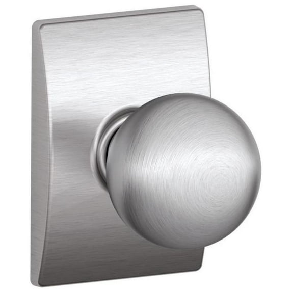 Schlage F10-Orb-Cen Orbit Passage Door Knob Set - Chrome
