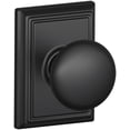 thumbnail image 1 of Schlage F10-PLY-ADD Plymouth Passage Knobset with Decorative Addison Rose from t, Matte Black, 1 of 4