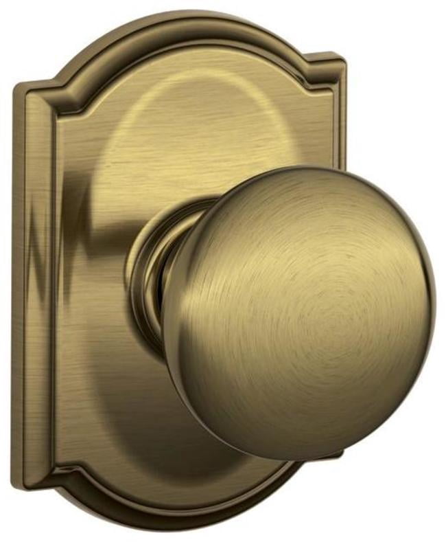 Schlage F10PLY609CAM Plymouth Passage Door Knob Set - Brass