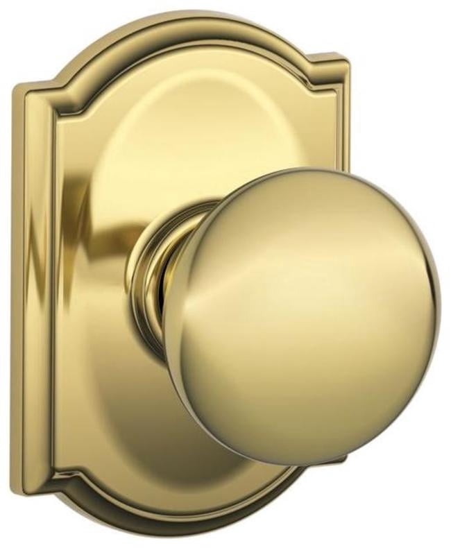 Schlage F10PLY605CAM Plymouth Passage Door Knob Set - Brass
