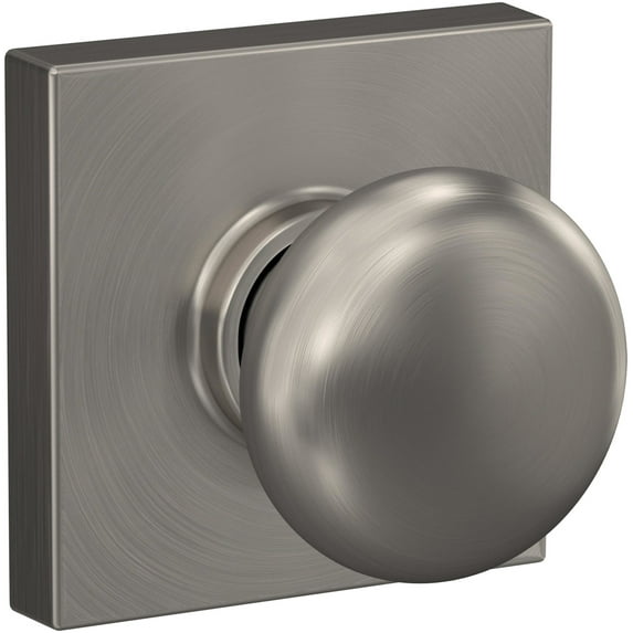 Schlage F10-Ply-Col Plymouth Passage Door Knob Set - Nickel